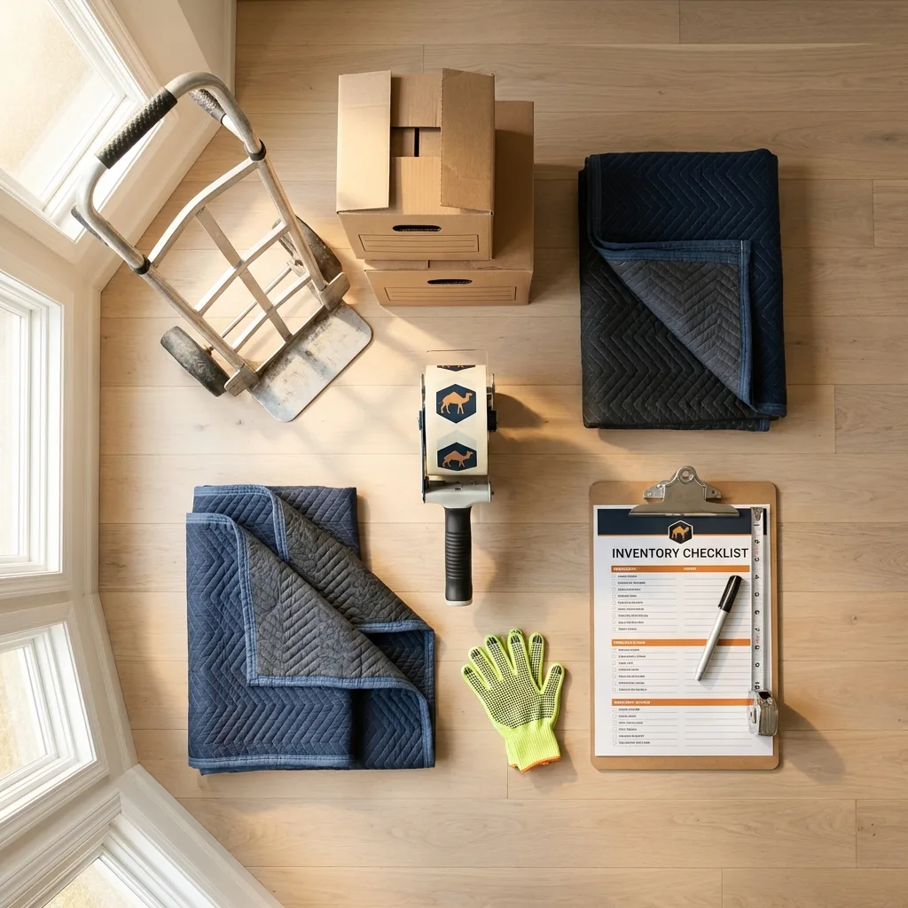 Professional moving supplies and packing materials layout for North Royalton residential relocations